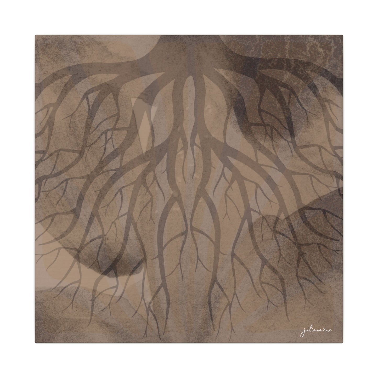 Nuovo Roots, Earthy Roots Canvas Art Print - Vacation Home Decor, Living Room Wall Art, Rustic Style, Unique Artwork Vista Nuovo Fine Art Prints by Juliana2me