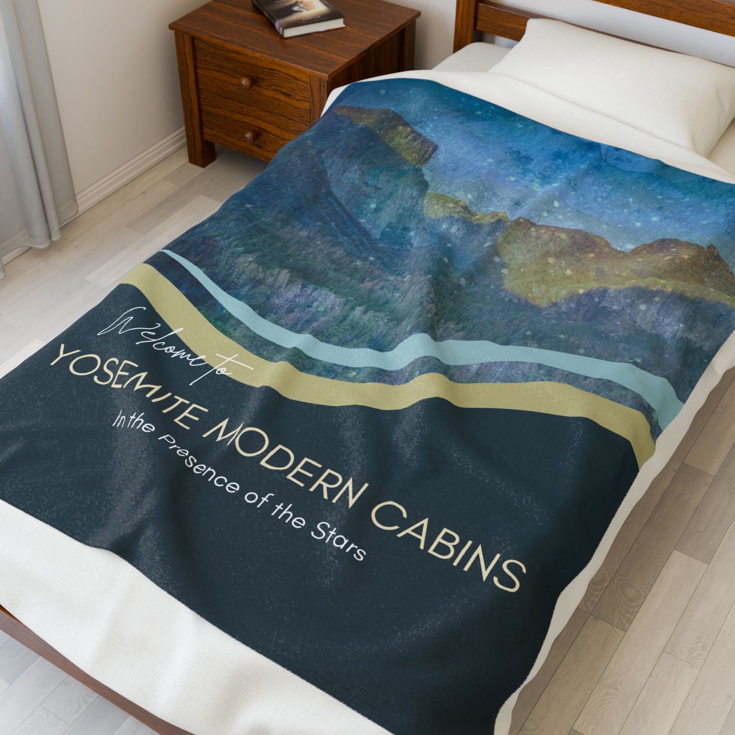 Plush Blanket - Yosemite Airbnb Customize with Name and Message Vista Nuovo Fine Art Prints by Juliana2me