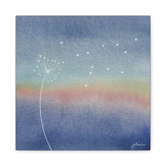 Almost Dandelion, Dreamy Canvas Wall Art, Watercolor Decor, Nature Inspired Home Decor, Wall Hanging Artwork for Airbnb Vacation Rental Homes