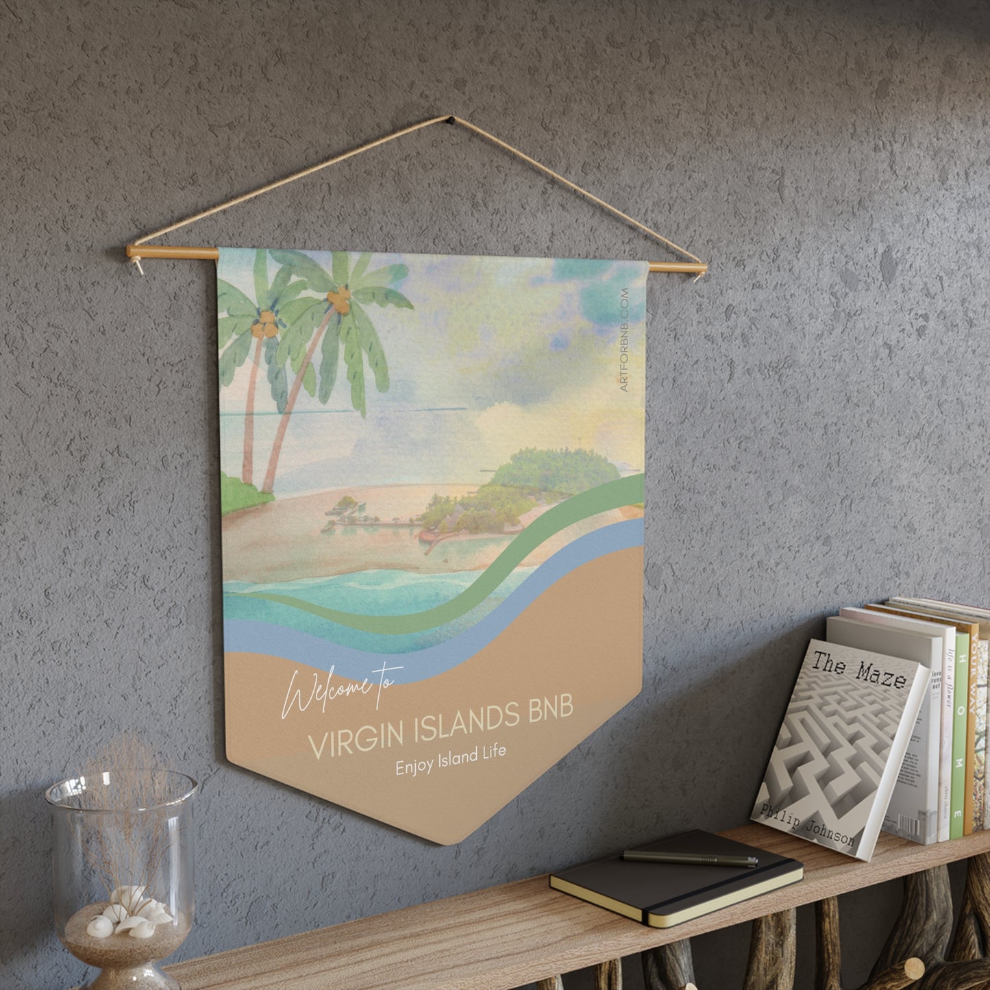VIRGIN ISLANDS Welcome Pennant for Airbnb Hosts Vista Nuovo Fine Art Prints by Juliana2me