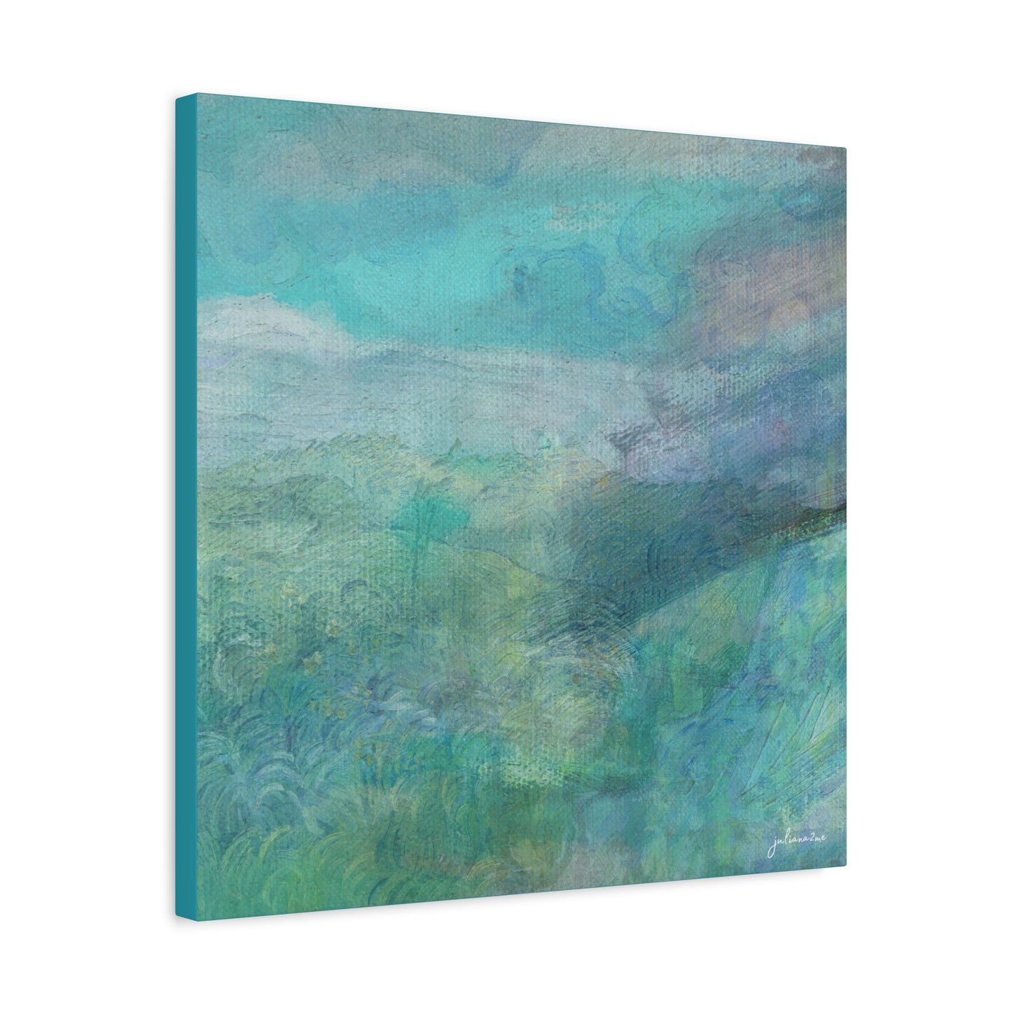 "Tealy" Canvas Art Print for Beach, Lake or City Vacation Homes Vista Nuovo Fine Art Prints by Juliana2me