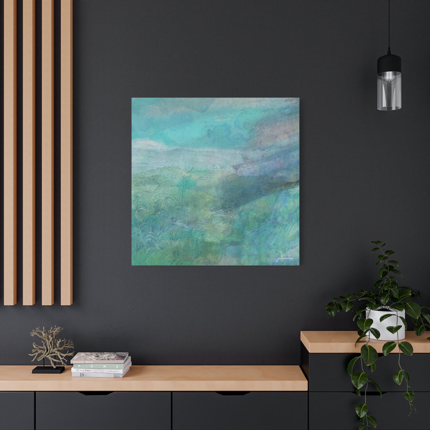 "Tealy" Canvas Art Print for Beach, Lake or City Vacation Homes Vista Nuovo Fine Art Prints by Juliana2me
