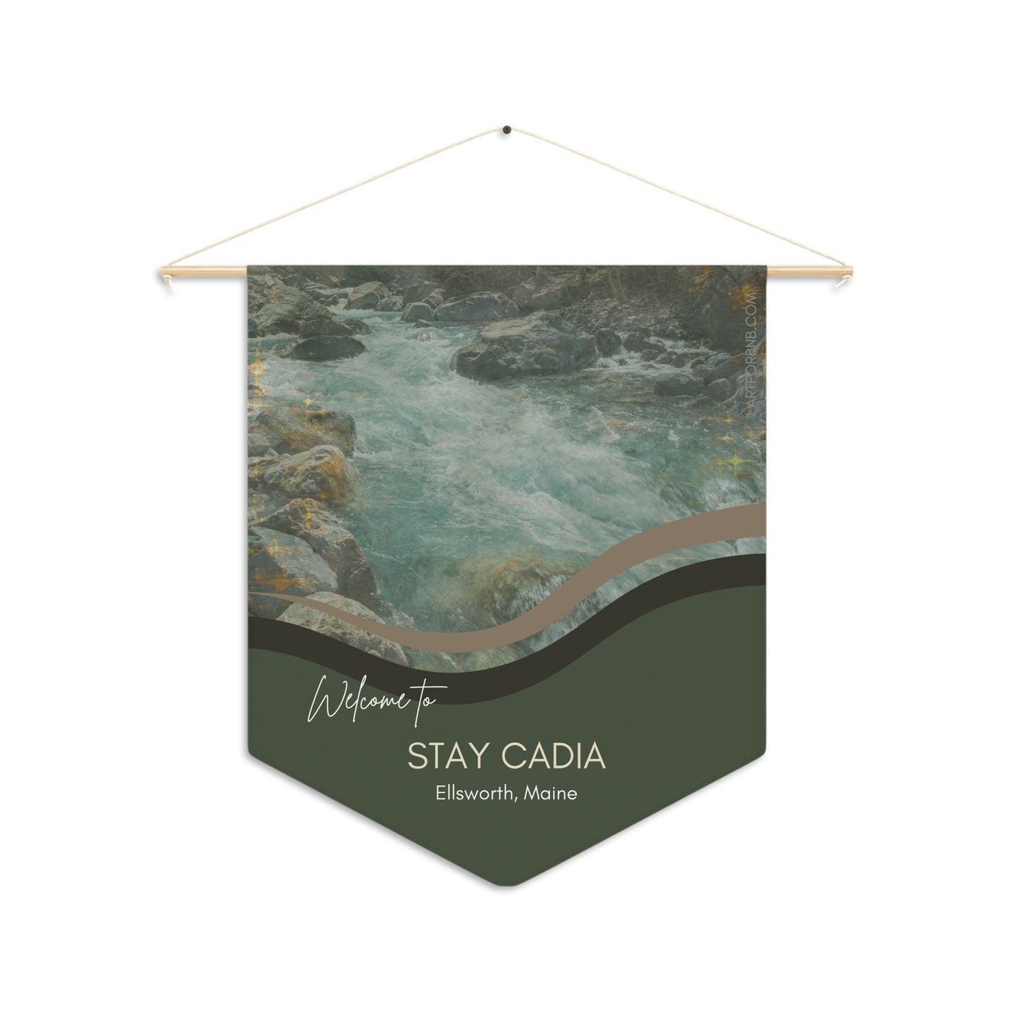 STAY CADIA (River) Welcome Pennant Vista Nuovo Fine Art Prints by Juliana2me