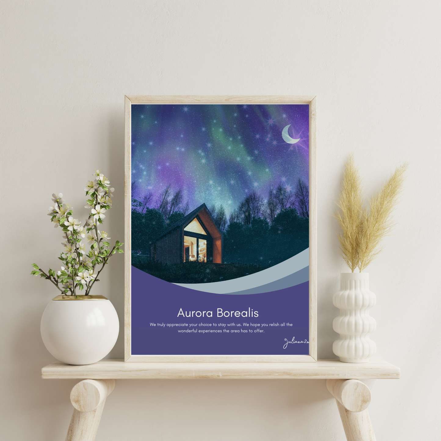 "Wonderful Welcome" Semi-Custom Airbnb Welcome Sign with your Photo Vista Nuovo Fine Art Prints by Juliana2me