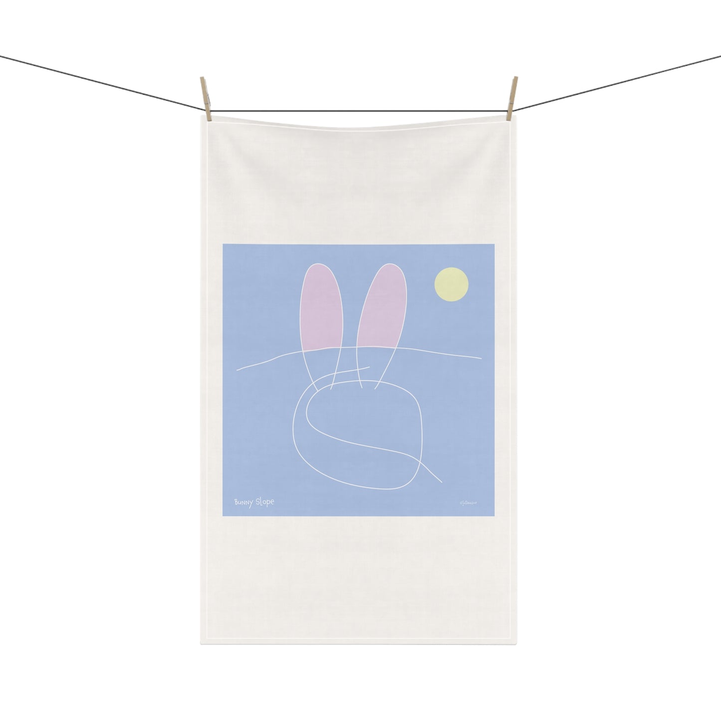 "Bunny Slope" Abstract Tea Towels - Fun Stylish Cotton & Poly Fabric Kitchen Decor for Your Vacation Ski Rental Home Vista Nuovo Fine Art Prints by Juliana2me