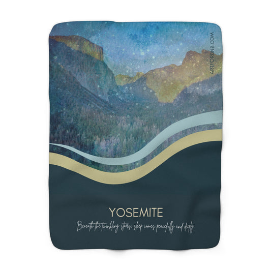 Sherpa Fleece Blanket - Yosemite National Park Lover's Edition