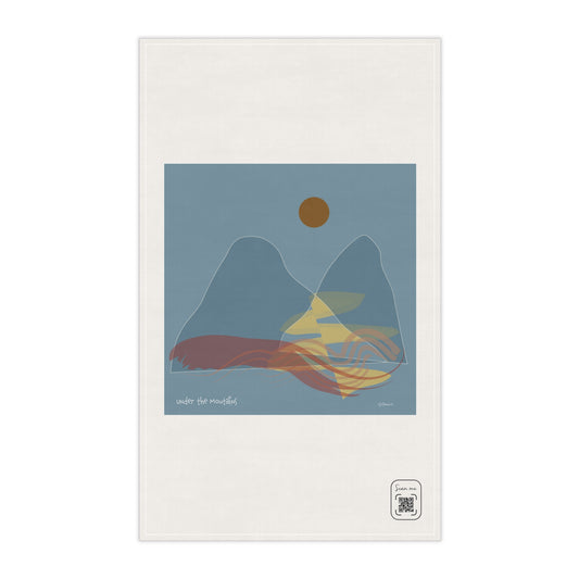 Under The Mountains (Primary) Abstract Tea Towels - Stylish Cotton & Poly Fabric Kitchen Decor for Your Mountain Vacation Rental Home