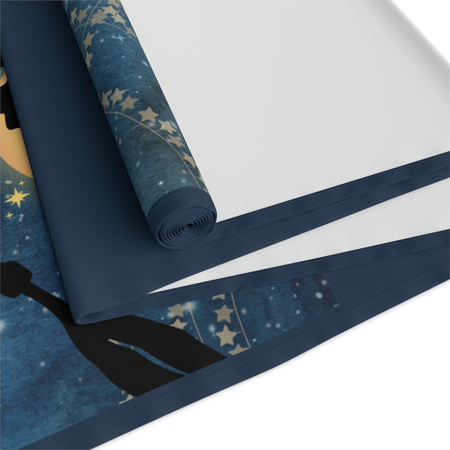 Table Runner - Lake House Decor Paddle Canoe Starry Night Design Vista Nuovo Fine Art Prints by Juliana2me