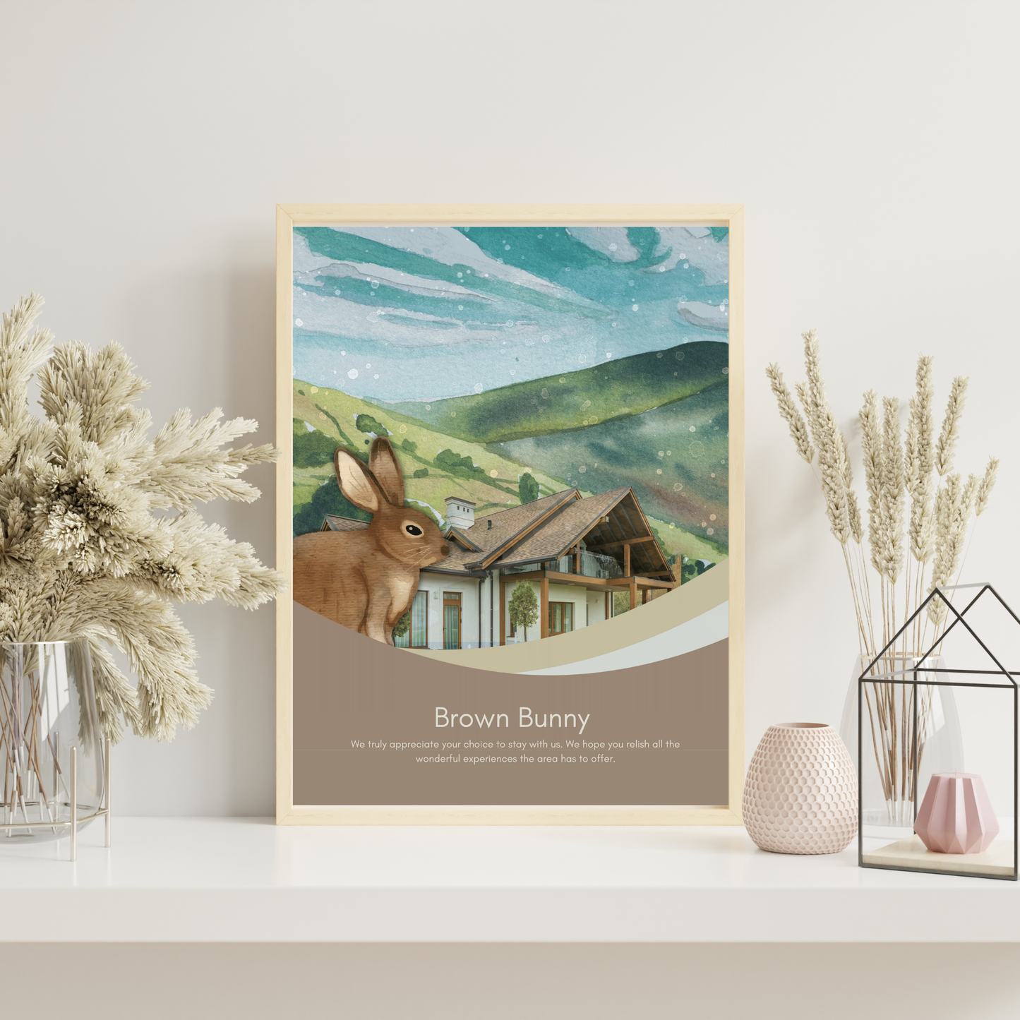 "Wonderful Welcome" Semi-Custom Airbnb Welcome Sign with your Photo Vista Nuovo Fine Art Prints by Juliana2me