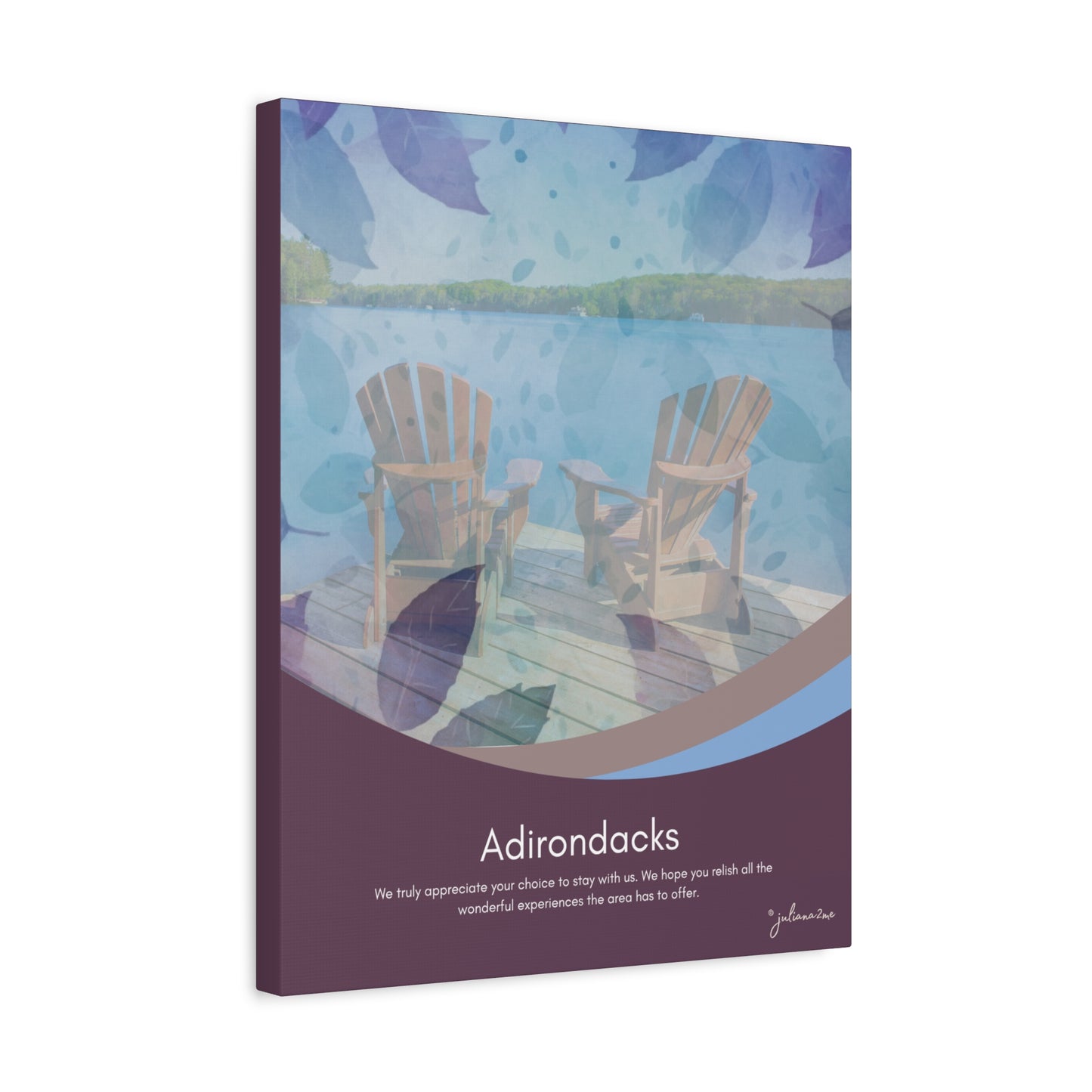 Adirondacks Canvas Welcome Sign for Airbnb Hosts Vista Nuovo Fine Art Prints by Juliana2me