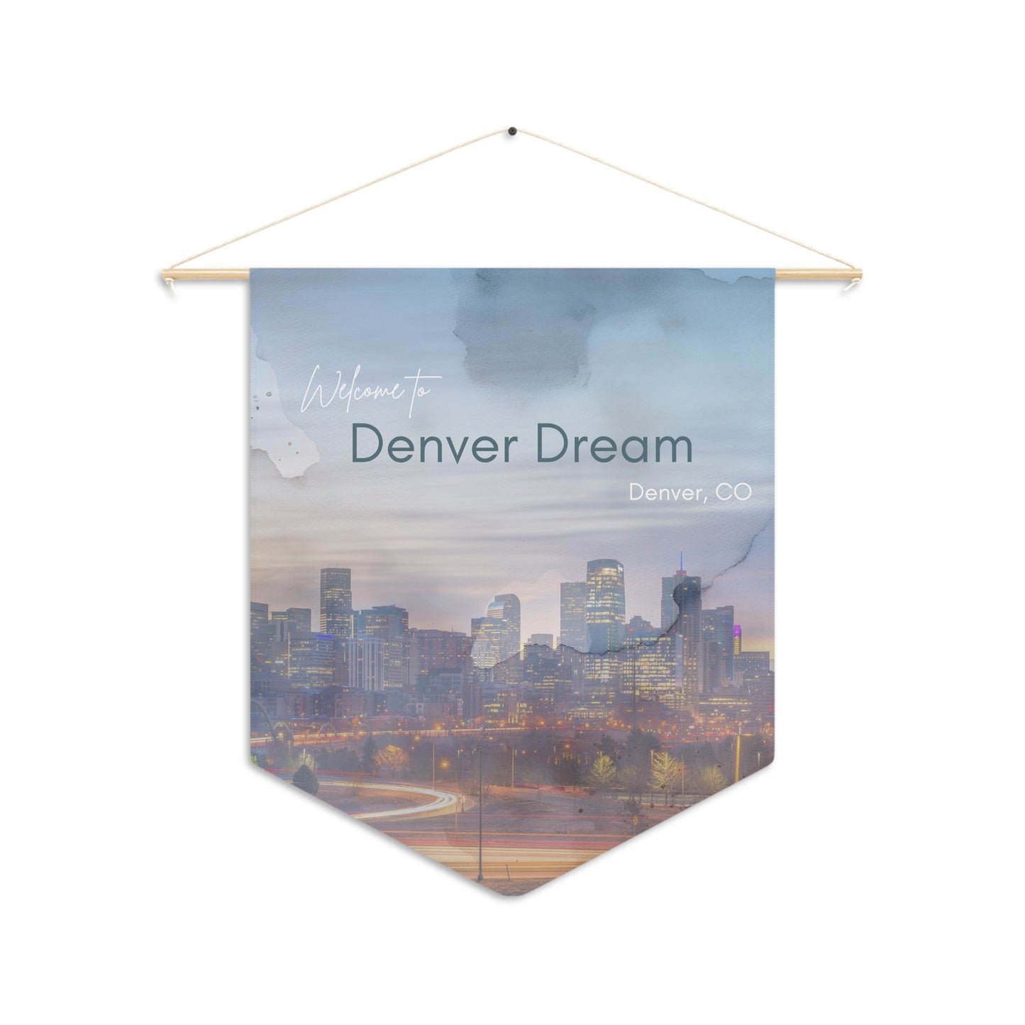 Denver Dream Wall Pennant, Denver Decor, City Banner for Airbnb Hosts in Denver, CO Vista Nuovo Fine Art Prints by Juliana2me