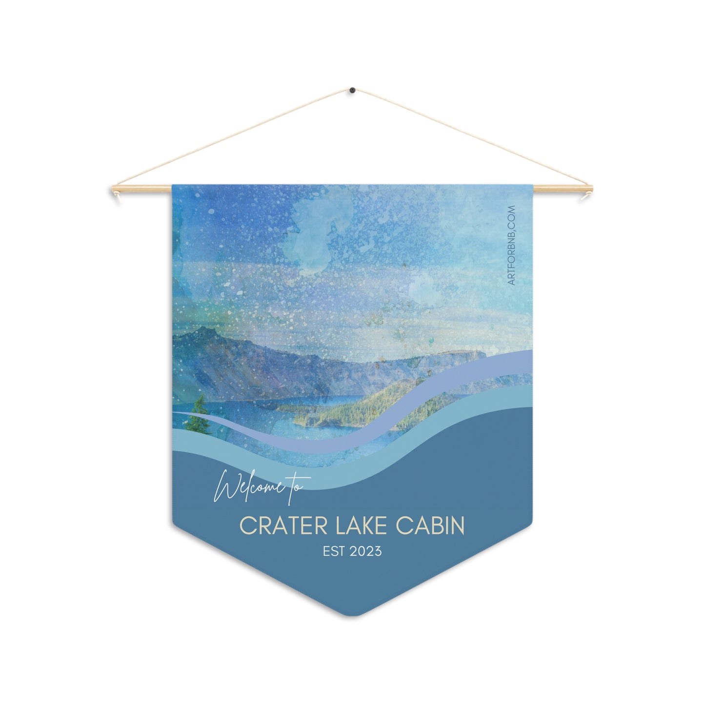 Wall Hanging Welcome Sign for Crater Lake Airbnb Hosts Personalizable Custom Design