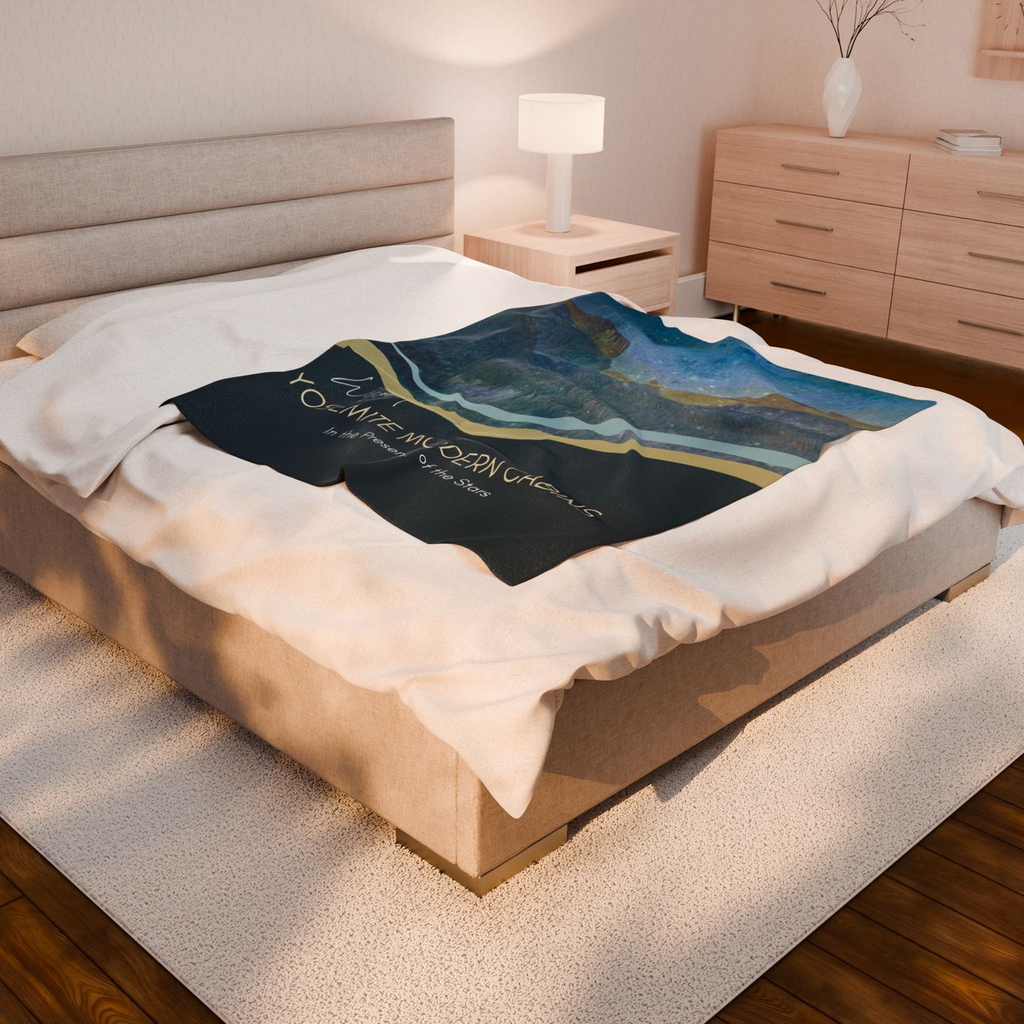 Plush Blanket - Yosemite Airbnb Customize with Name and Message Vista Nuovo Fine Art Prints by Juliana2me