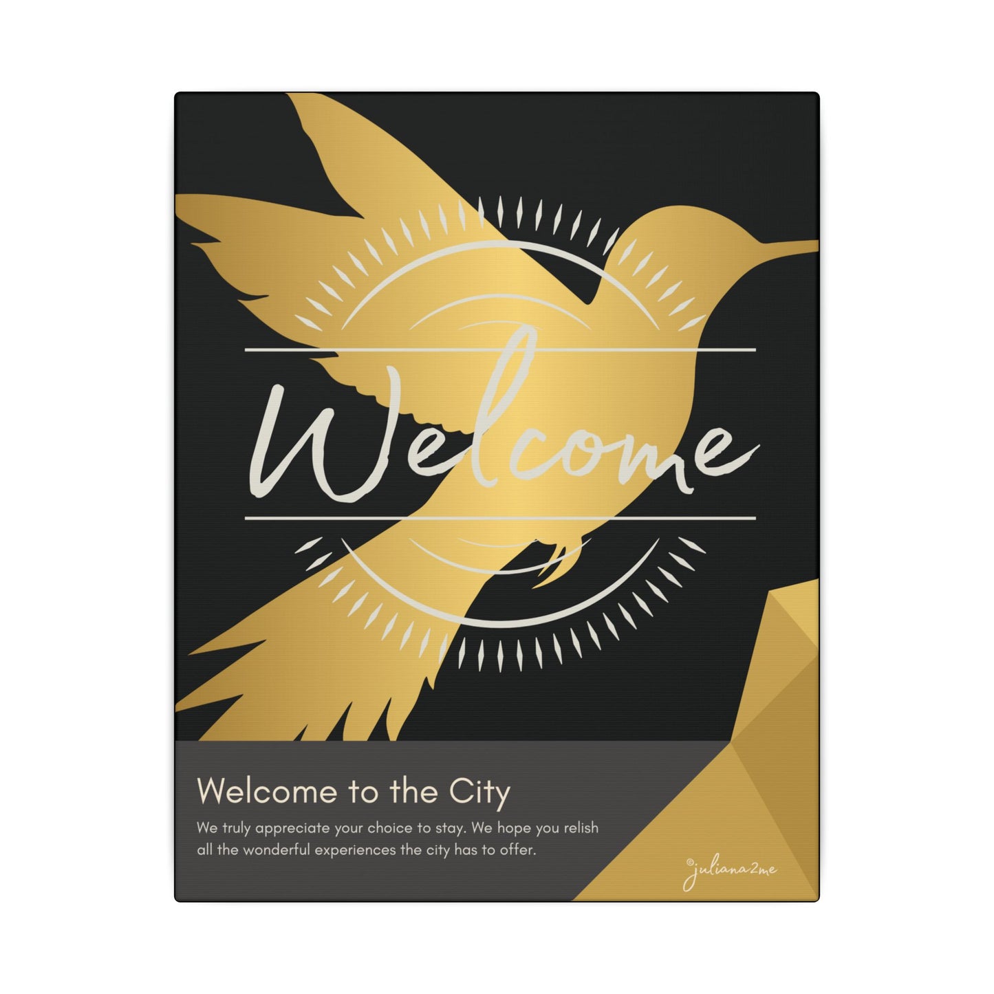Canvas Welcome Sign for Airbnb Hosts (Welcome to the City) Vista Nuovo Fine Art Prints by Juliana2me