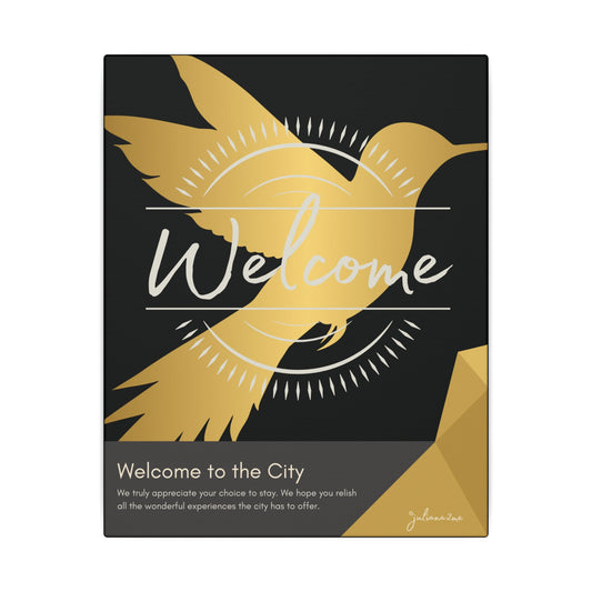 Canvas Welcome Sign for Airbnb Hosts (Welcome to the City)