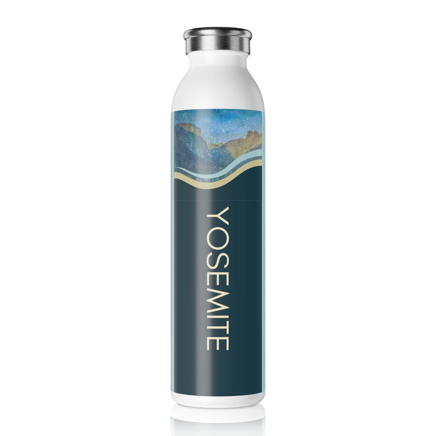 Customizable Slim Water Bottle - Hostess Gift for Yosemite National Park Airbnb Vista Nuovo Fine Art Prints by Juliana2me