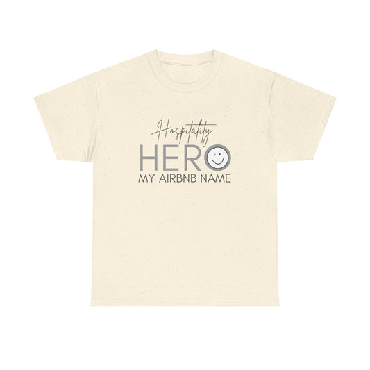 Hospitality Hero Unisex Tee - Airbnb, Short Term Rentals, B&B, Boutique Hotel Experts