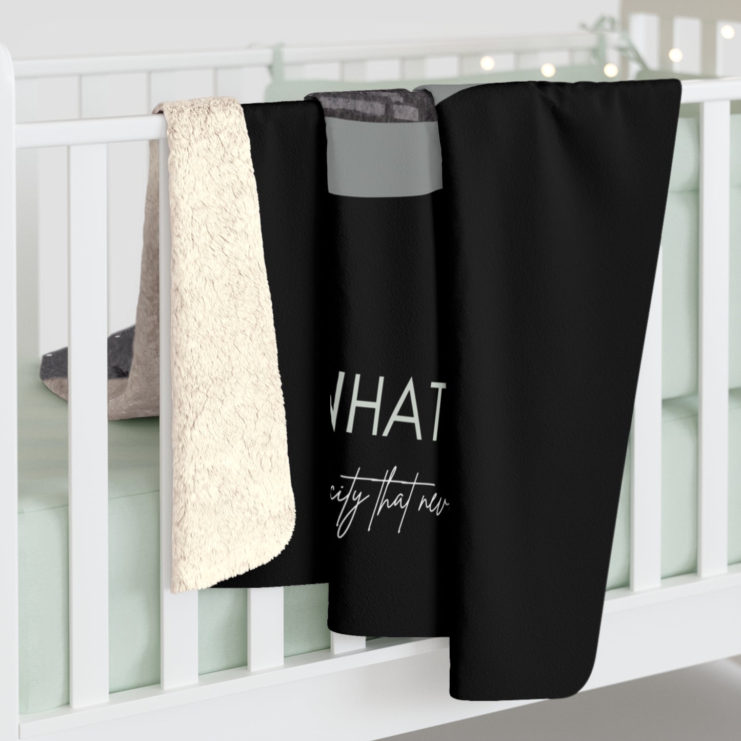 Sherpa Fleece Blanket - Manhattan City Skyline Customizable Throw Vista Nuovo Fine Art Prints by Juliana2me