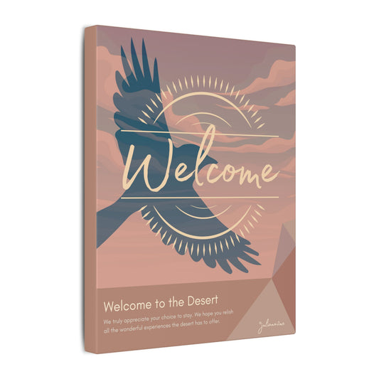 Eagle Canvas Welcome Sign for Airbnb Hosts (Welcome to the Desert)