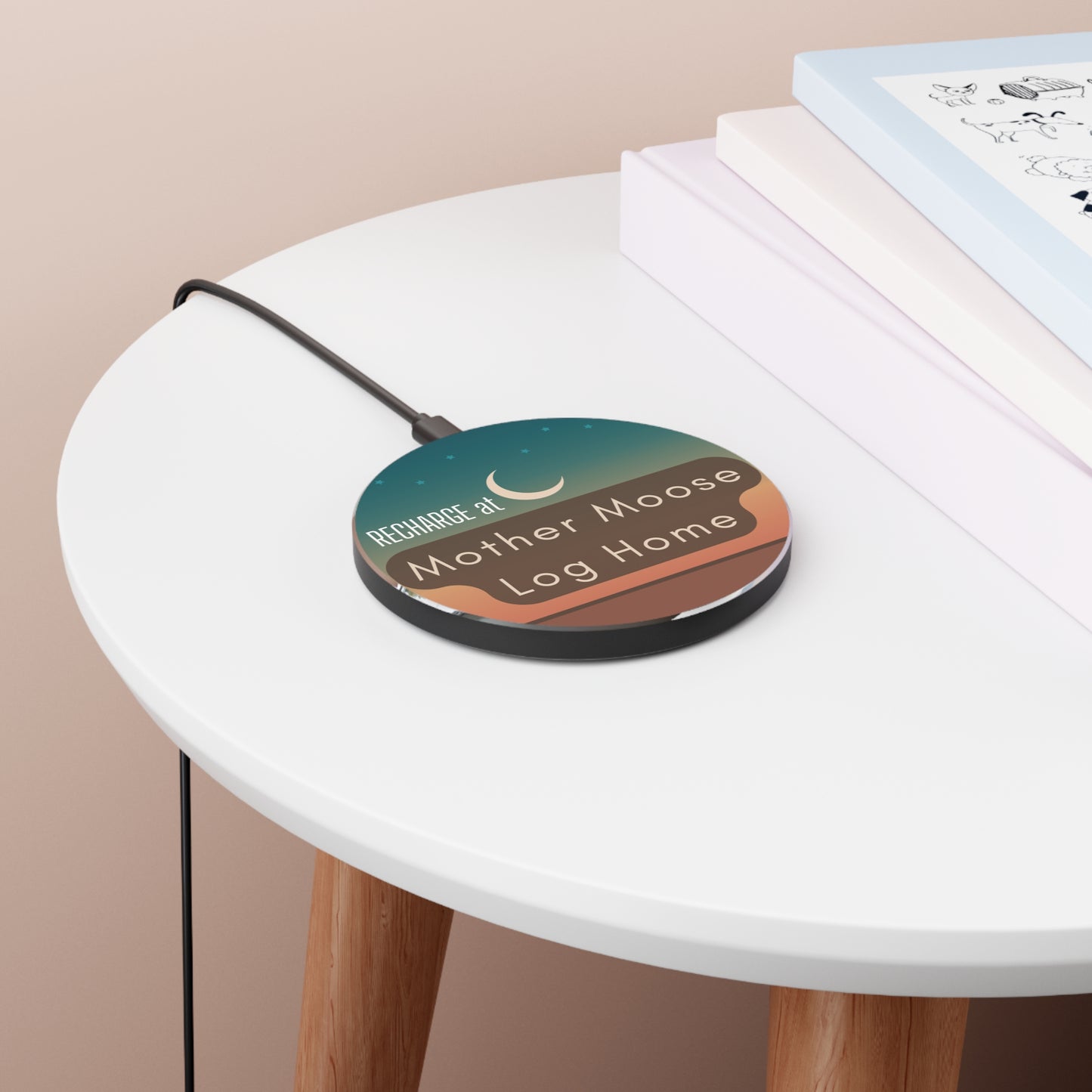 Wireless Charger - Moon and Stars Airbnb Hospitality Tool Vista Nuovo Fine Art Prints by Juliana2me