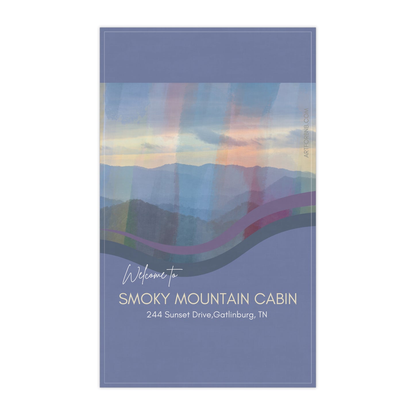 Guest Airbnb Tea Towels, Smoky Mountain, Personalized for Airbnb Hosts Vista Nuovo Fine Art Prints by Juliana2me