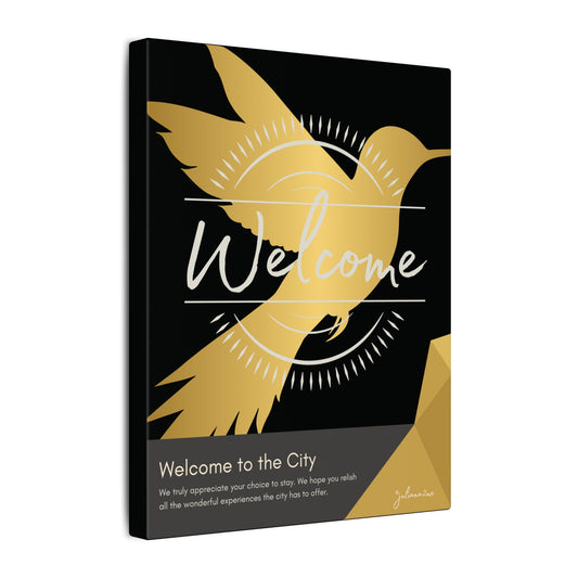 Canvas Welcome Sign for Airbnb Hosts (Welcome to the City)