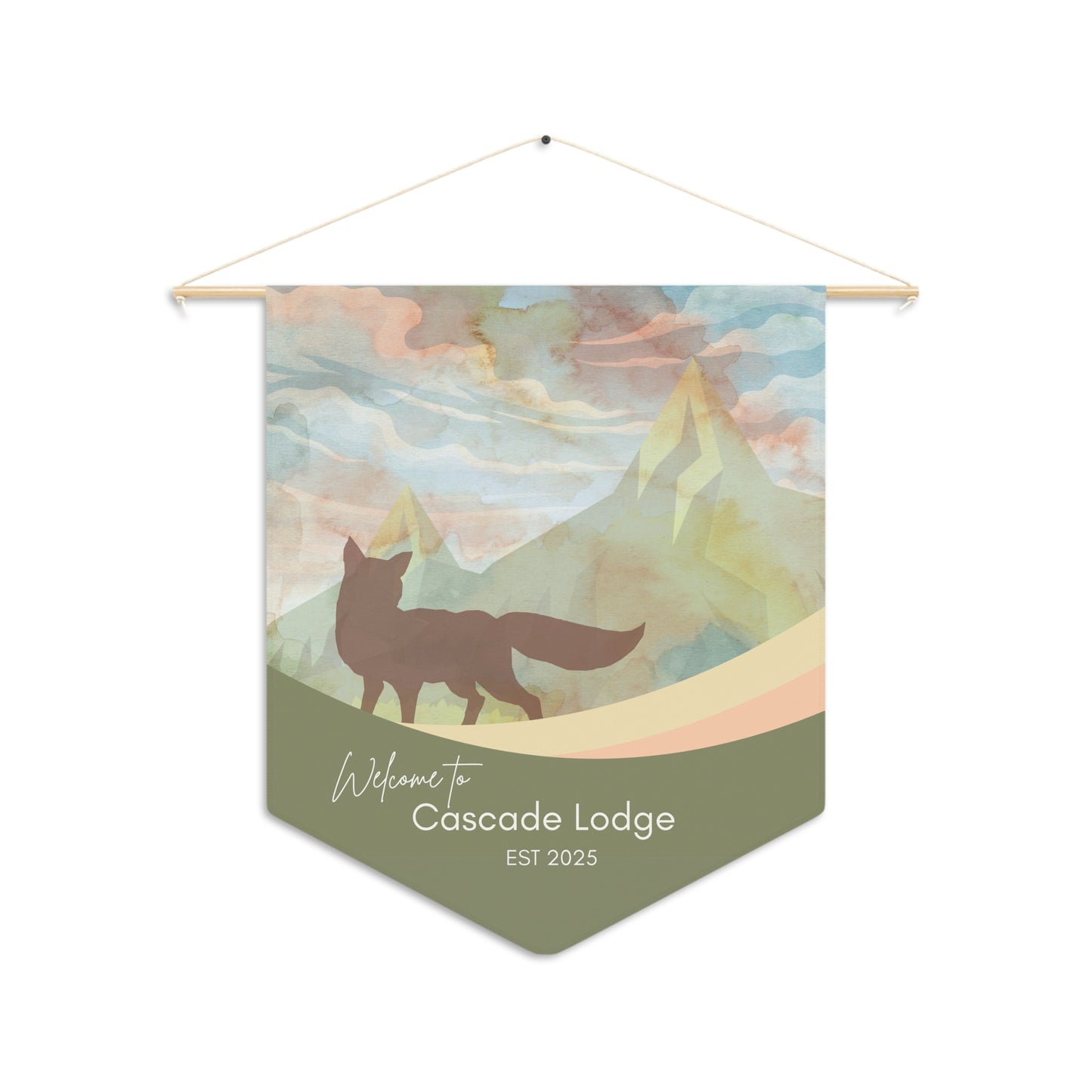 Fox Mountain Pennant Banner for Airbnb Custom Welcome Vista Nuovo Fine Art Prints by Juliana2me