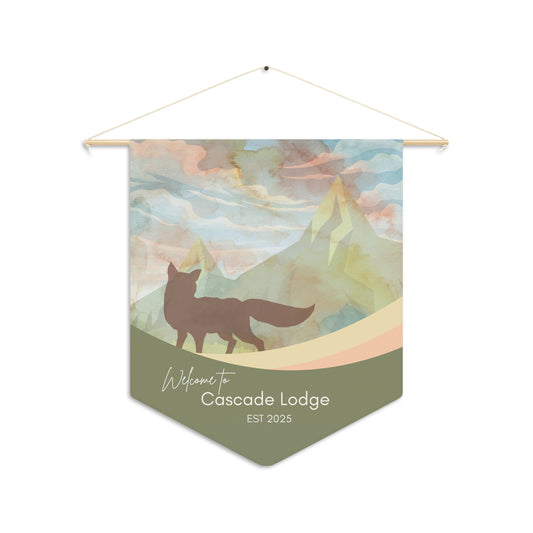 Fox Mountain Pennant Banner for Airbnb Custom Welcome