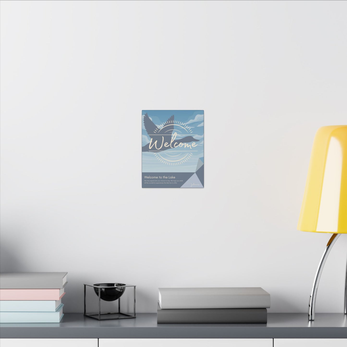 Loon Canvas Welcome Sign for Airbnb Hosts (Welcome to the Lake) Vista Nuovo Fine Art Prints by Juliana2me