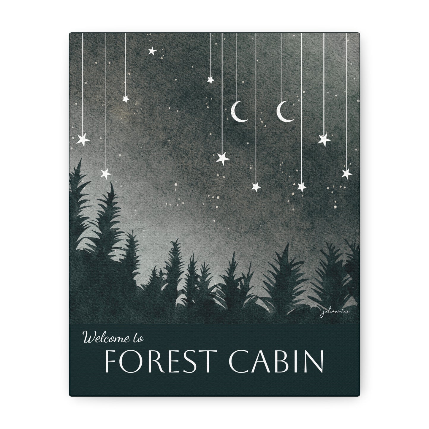 Personalized Airbnb Welcome Sign for Your Cabin in the Woods Vista Nuovo Fine Art Prints by Juliana2me