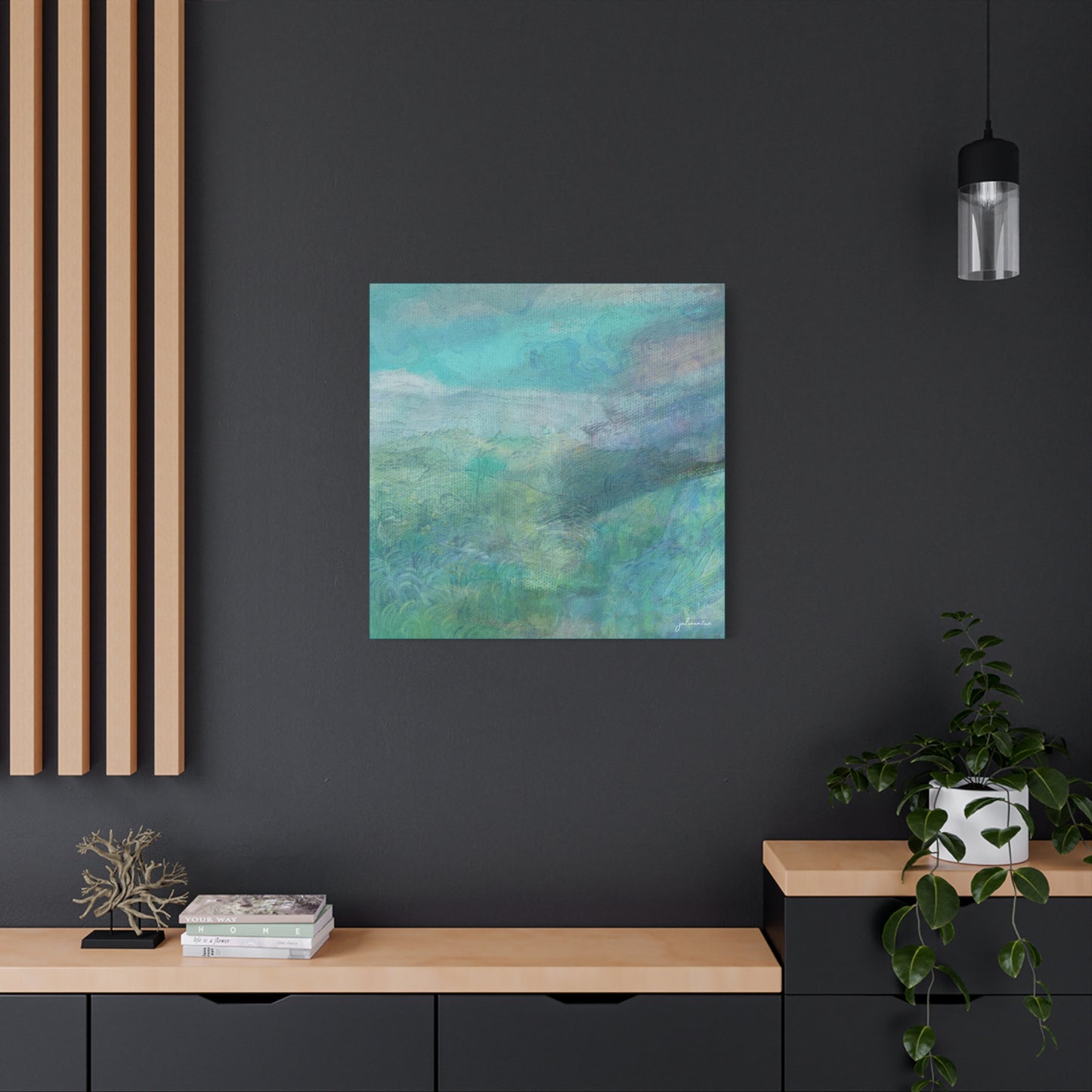 "Tealy" Canvas Art Print for Beach, Lake or City Vacation Homes Vista Nuovo Fine Art Prints by Juliana2me