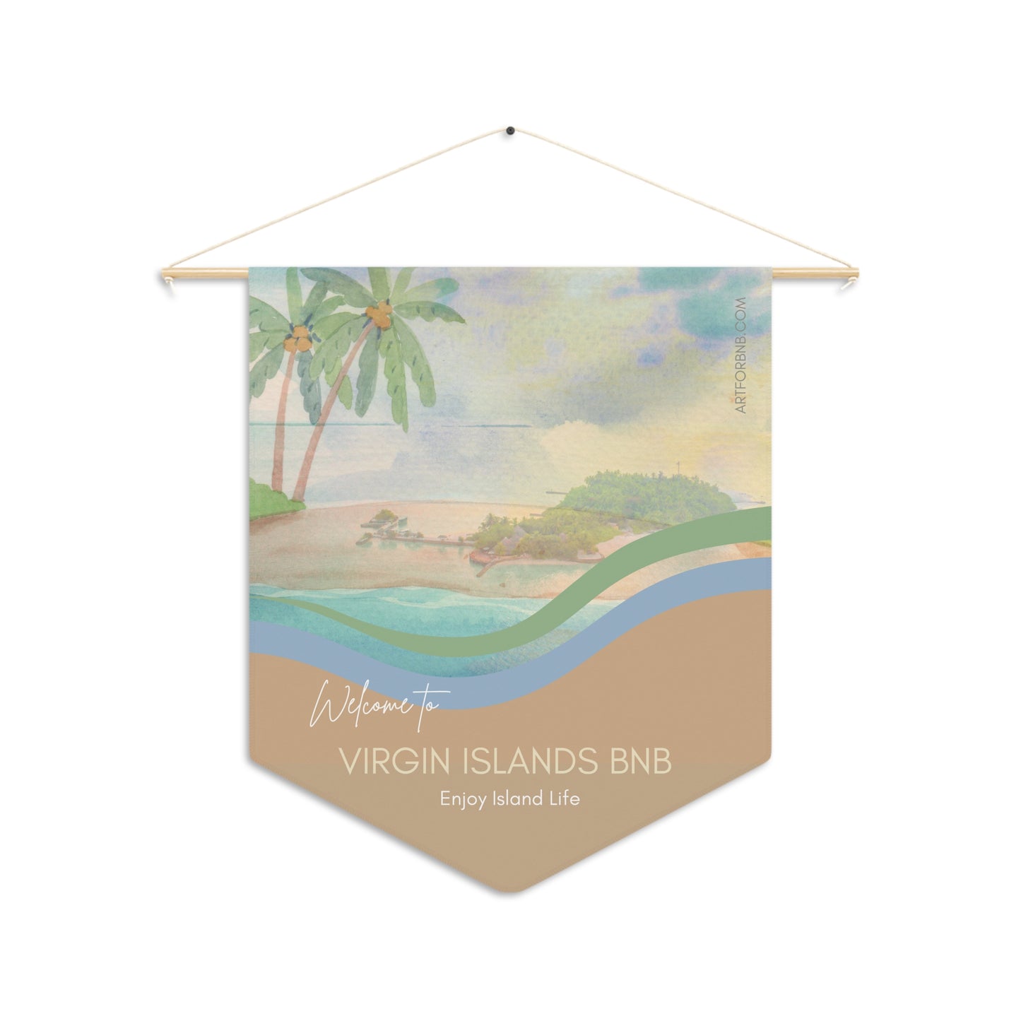 VIRGIN ISLANDS Welcome Pennant for Airbnb Hosts Vista Nuovo Fine Art Prints by Juliana2me