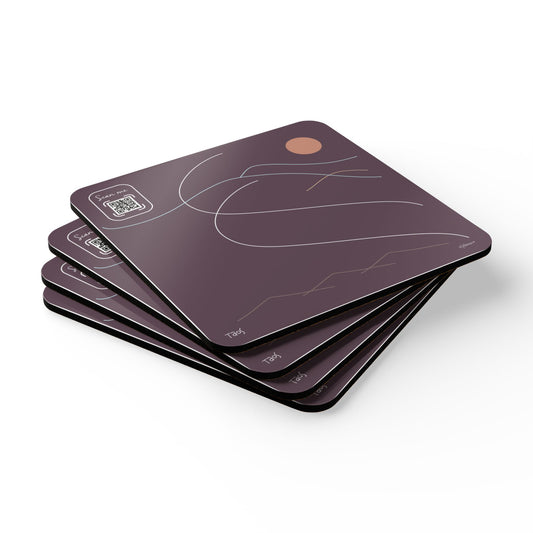 Minimalist Corkwood Coaster Set - Stylish Taos Mountain Design - Perfect for your BNB in New Mexico