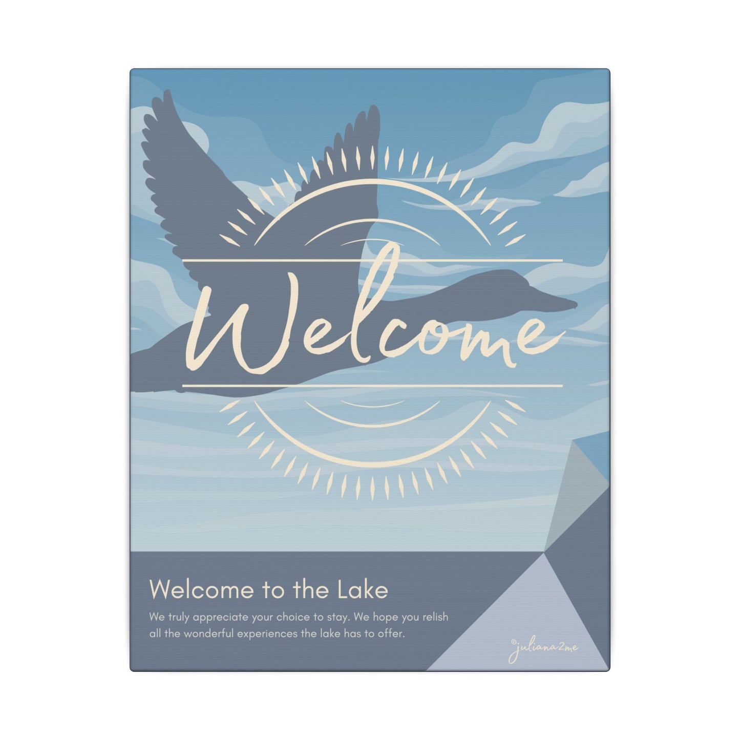 Loon Canvas Welcome Sign for Airbnb Hosts (Welcome to the Lake) Vista Nuovo Fine Art Prints by Juliana2me