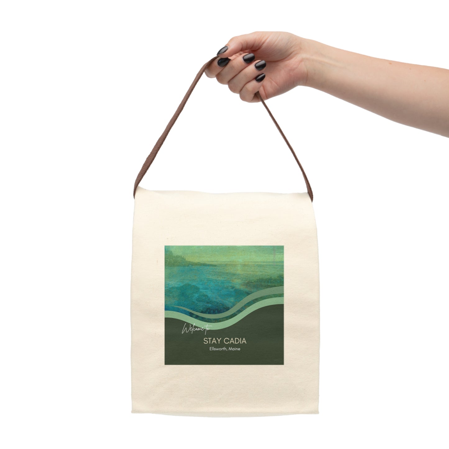 Eco-Friendly Canvas Lunch Bag with Strap, Stylish Lunch Tote, Reusable Lunch Bag, Perfect for Work & School, Personalized Gift Vista Nuovo Fine Art Prints by Juliana2me
