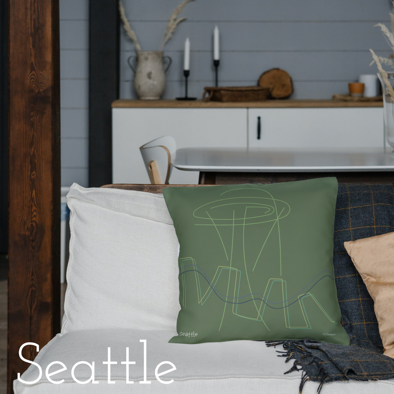 Mini Major Cities Pillows For Airbnb/Vrbo/Homeaway Vacation Rental Homes in and Around the Cities Vista Nuovo Fine Art Prints by Juliana2me