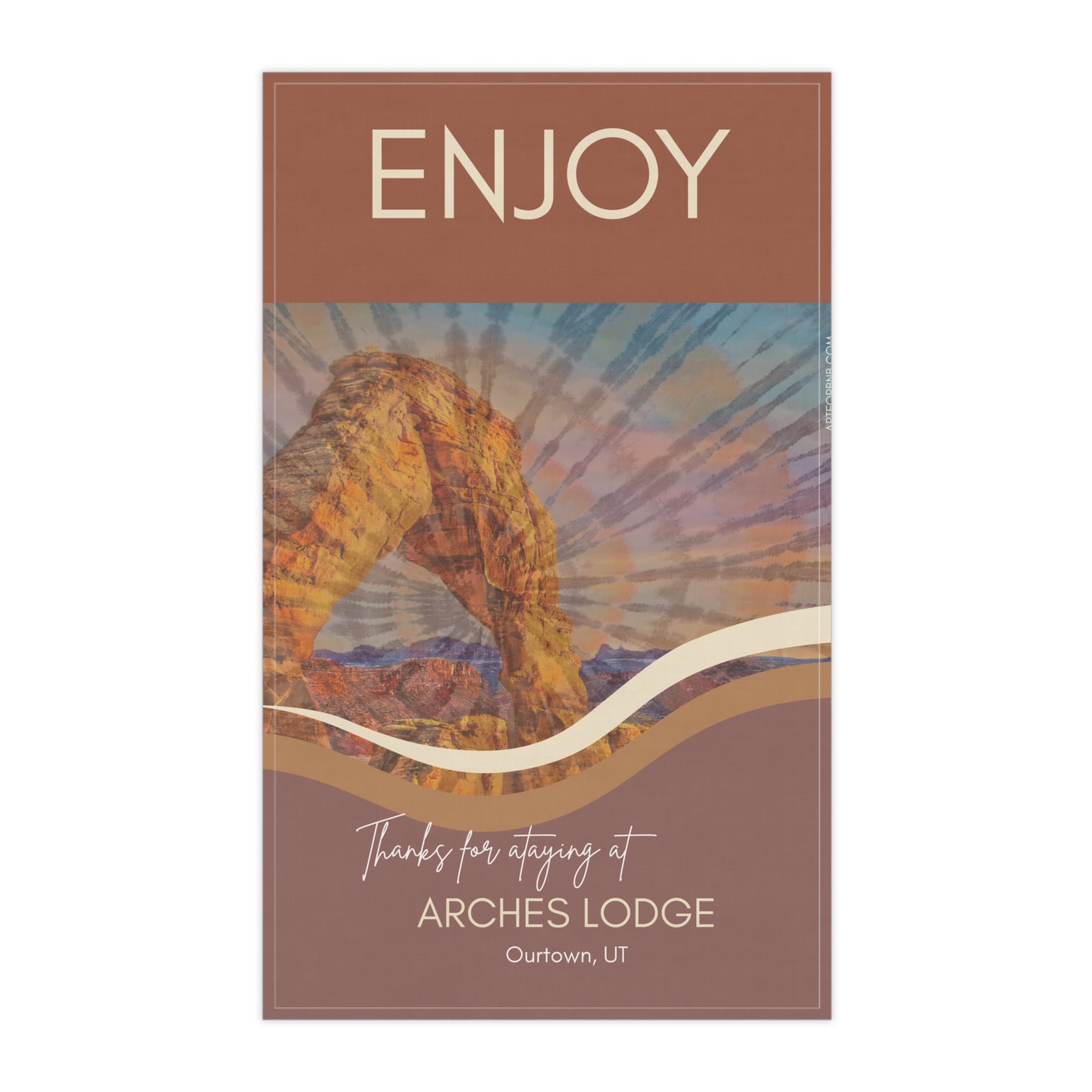 Personalized Airbnb Tea Towels (Arches Design) Vista Nuovo Fine Art Prints by Juliana2me