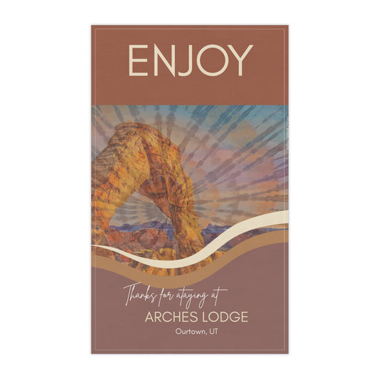 Personalized Airbnb Tea Towels (Arches Design)