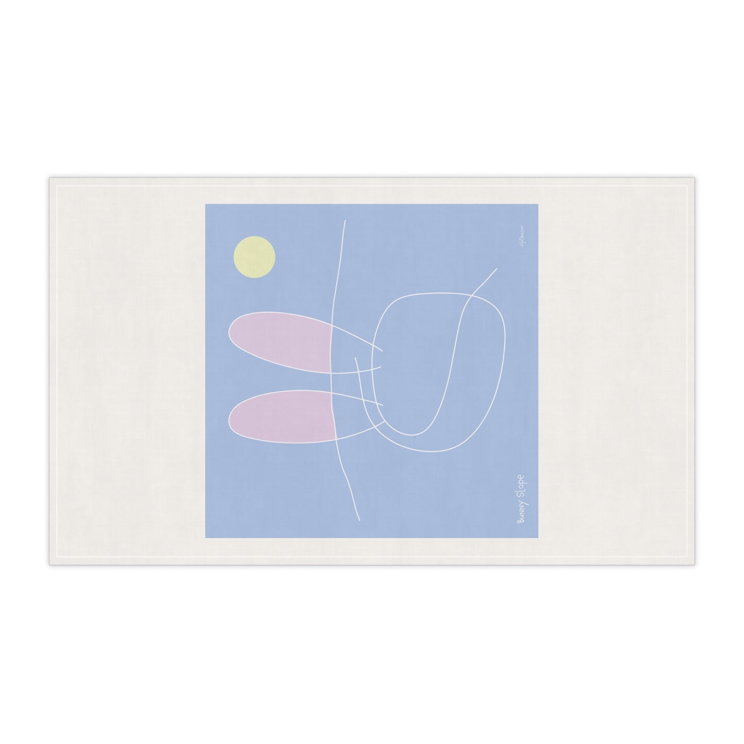 "Bunny Slope" Abstract Tea Towels - Fun Stylish Cotton & Poly Fabric Kitchen Decor for Your Vacation Ski Rental Home Vista Nuovo Fine Art Prints by Juliana2me