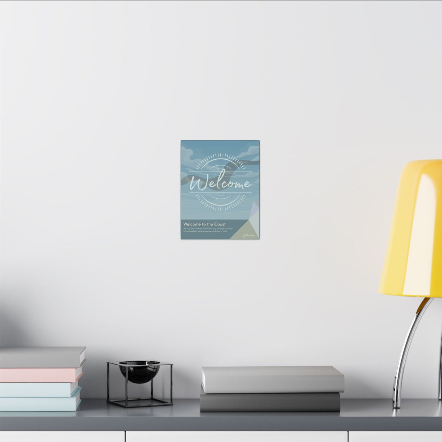 Seagull Canvas Welcome Sign for Airbnb Hosts (Welcome to the Coast) Vista Nuovo Fine Art Prints by Juliana2me