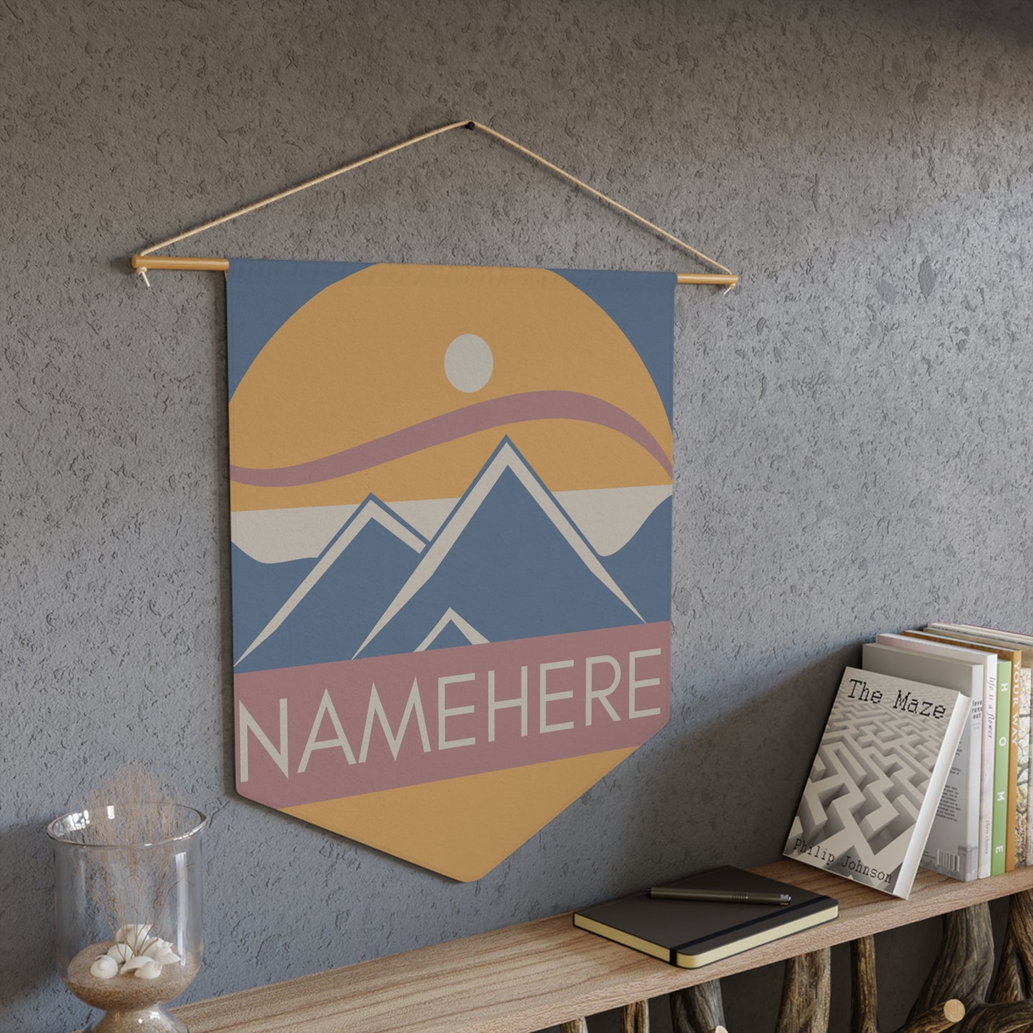 Mountain Sunset Logo, for your, Boho Airbnb Home Decor, Adventure Wall Art Vista Nuovo Fine Art Prints by Juliana2me