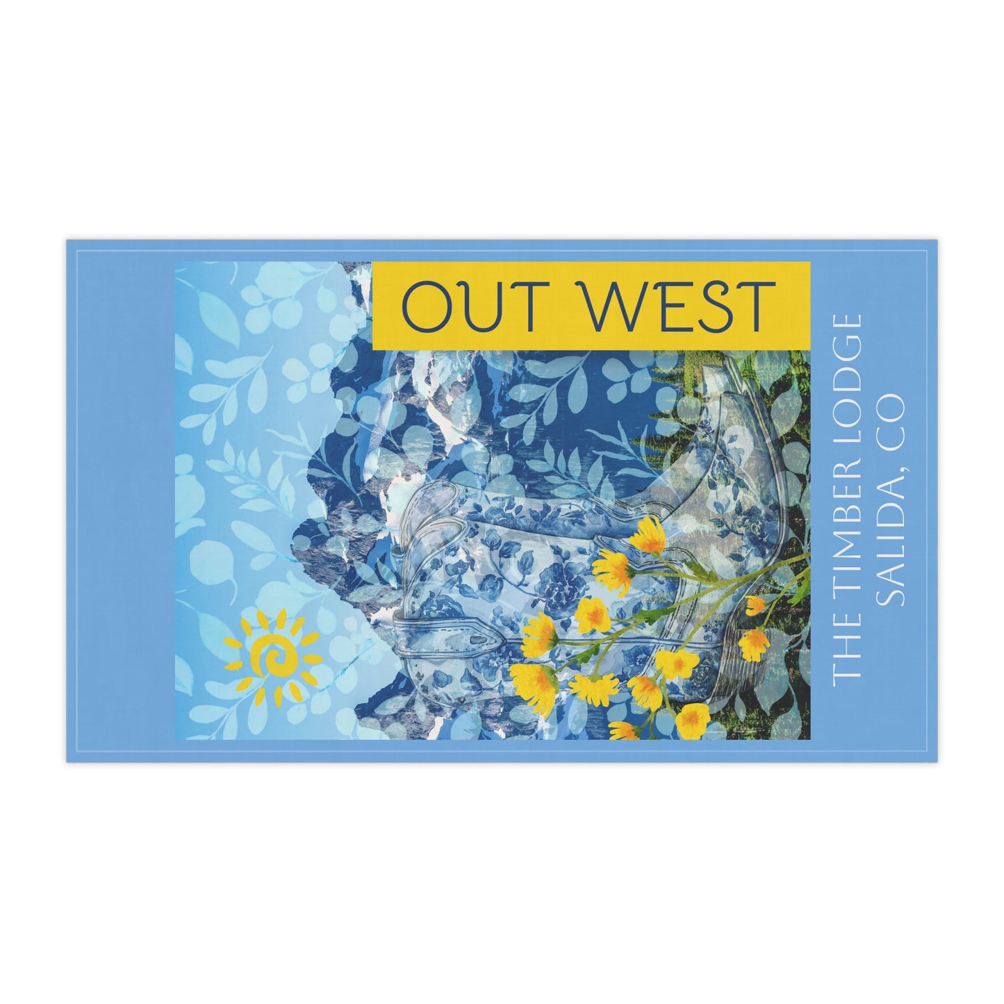 Out West-Mountain Inspired Tea Towels, Artistic Kitchen Decor for your Airbnb or Vrbo Vacation Rental Home in the West Vista Nuovo Fine Art Prints by Juliana2me