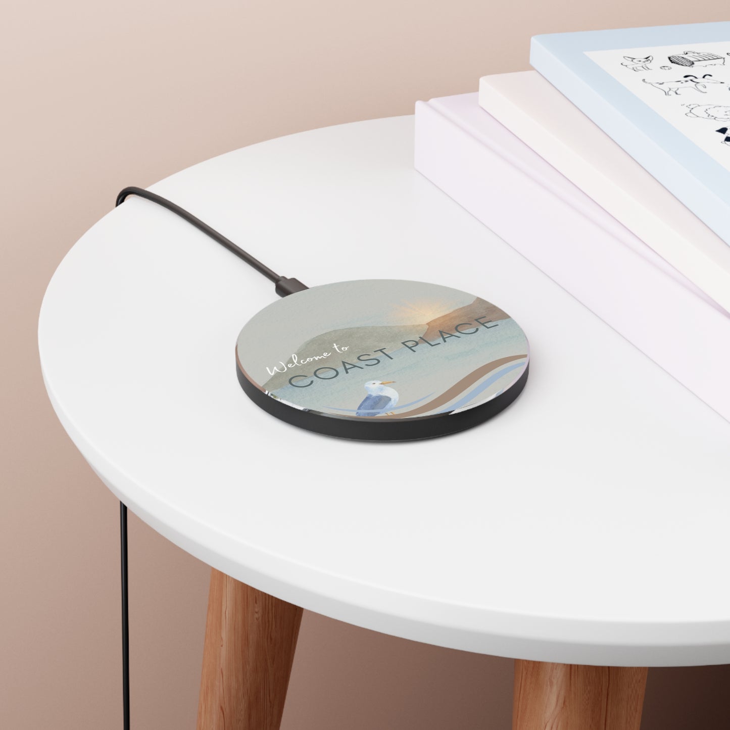 Wireless Charger - Coastal Airbnb Personalized Hospitality Tool Vista Nuovo Fine Art Prints by Juliana2me