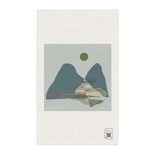 Under The Mountains (Soft) Abstract Tea Towels - Stylish Cotton & Poly Fabric Kitchen Decor for Your Mountain Vacation Rental Home