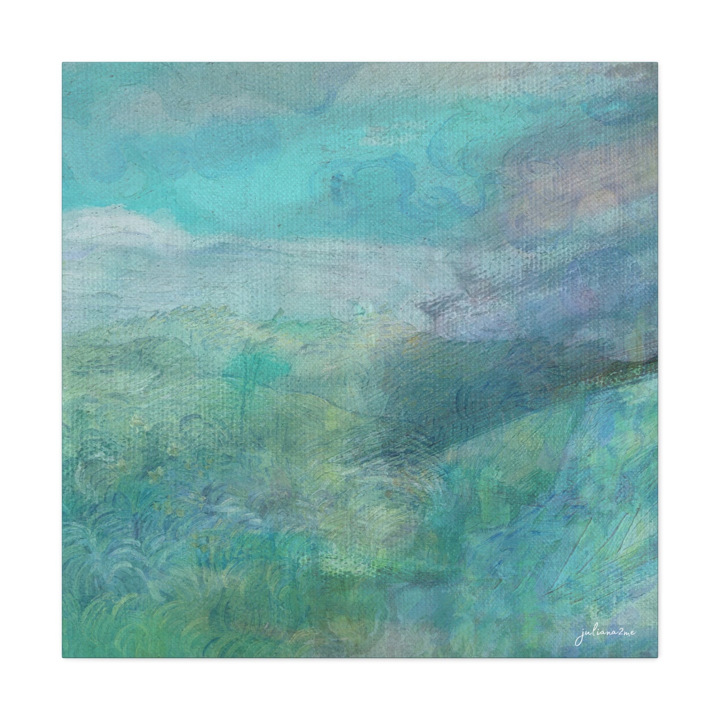 "Tealy" Canvas Art Print for Beach, Lake or City Vacation Homes Vista Nuovo Fine Art Prints by Juliana2me