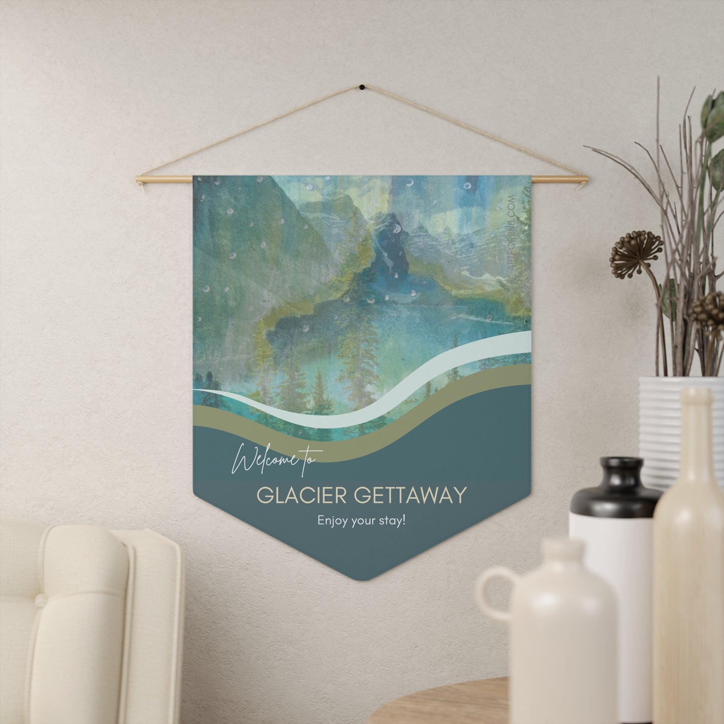 GLACIER Welcome Pennant for Airbnb Hosts Vista Nuovo Fine Art Prints by Juliana2me