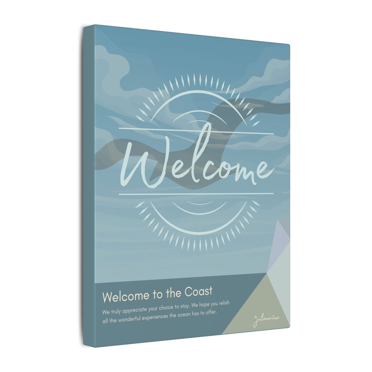 Seagull Canvas Welcome Sign for Airbnb Hosts (Welcome to the Coast) Vista Nuovo Fine Art Prints by Juliana2me