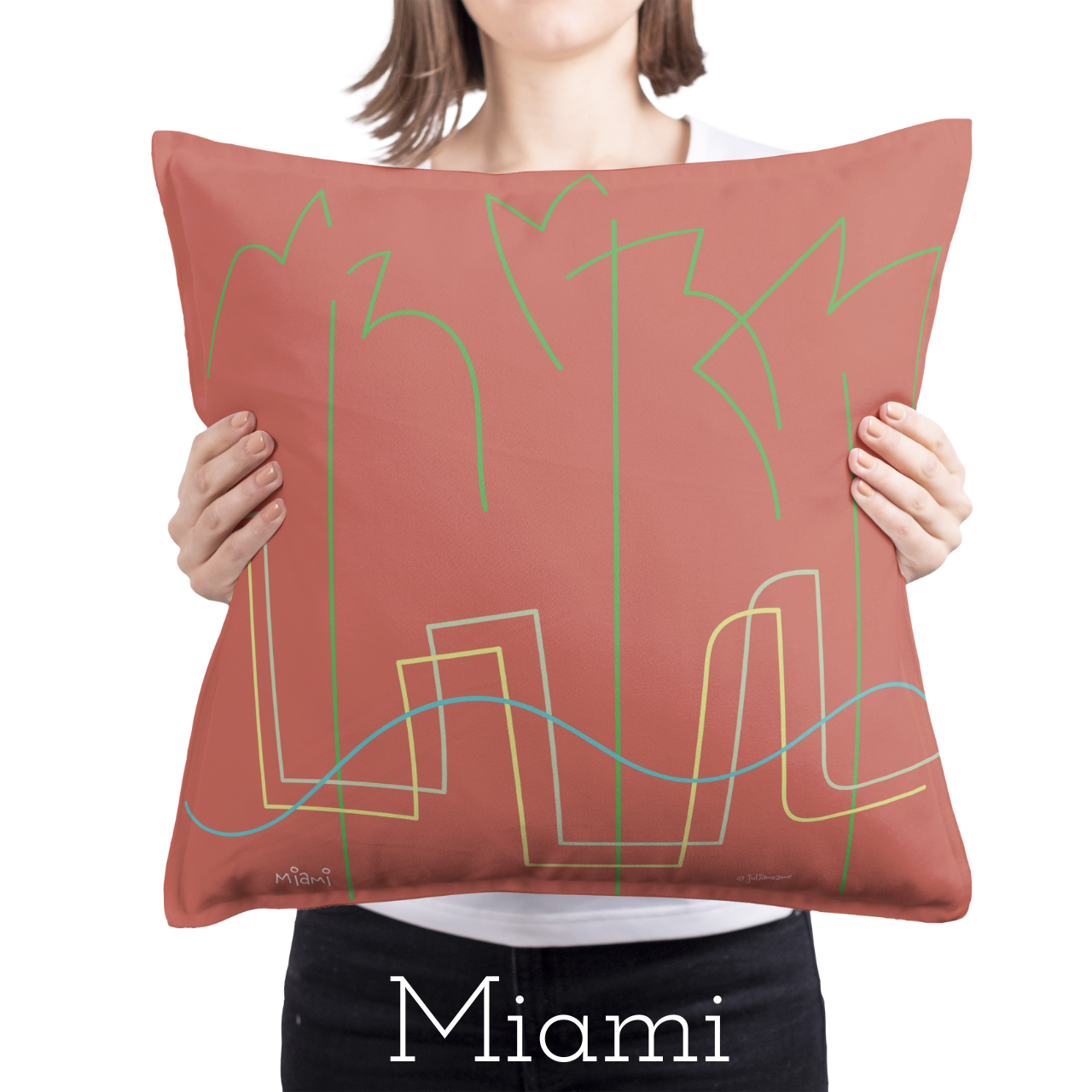 Mini Major Cities Pillows For Airbnb/Vrbo/Homeaway Vacation Rental Homes in and Around the Cities Vista Nuovo Fine Art Prints by Juliana2me