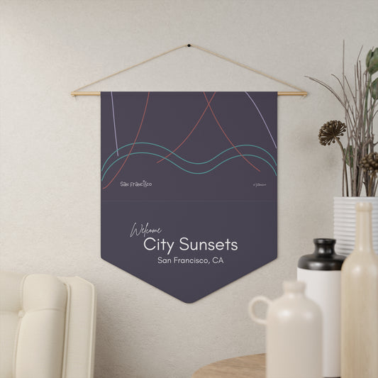 San Francisco Pennant Wall Art, Modern Decor for Airbnb Homes in SF Area