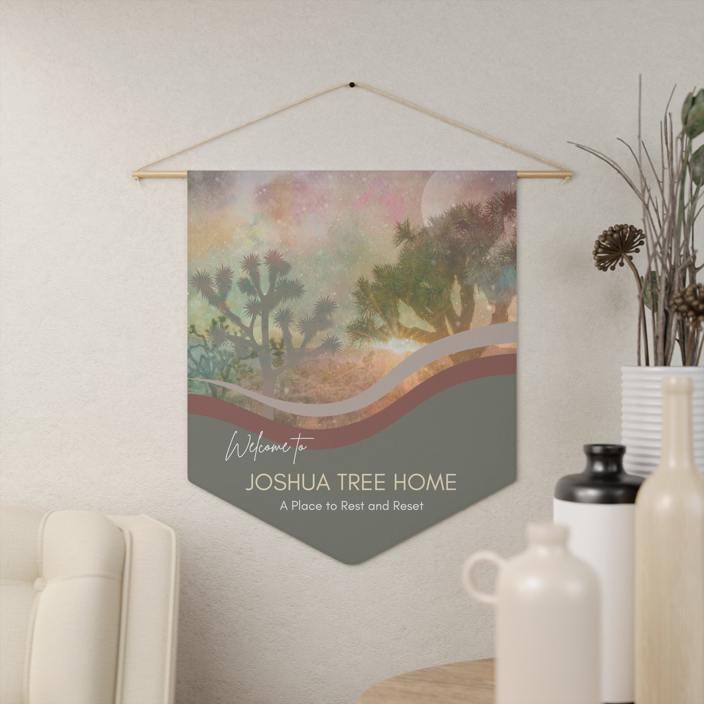 JOSHUA TREE Welcome Pennant for Airbnb Hosts Vista Nuovo Fine Art Prints by Juliana2me